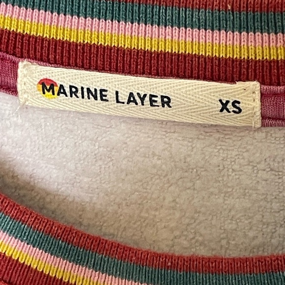 Marine Layer sweatshirt Anytime fleece print sz XS pullover - Picture 2 of 9